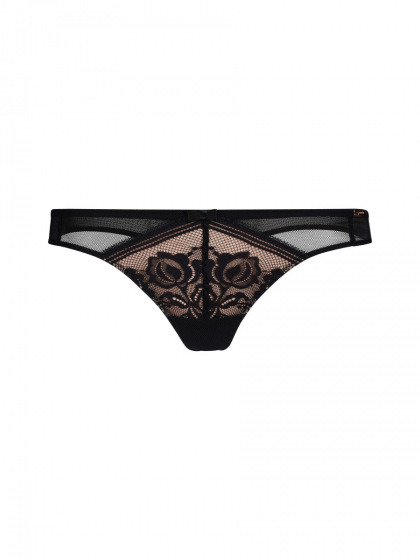 Encore Lace Thong Black Nude Lingerie Gossard