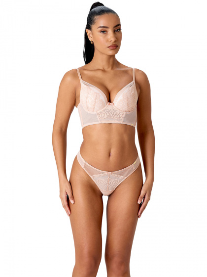 Encore Padded Longline Bra Blush Lingerie Gossard