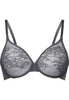 Front cutout view of Gossard charcoal microfibre Sheer Bra