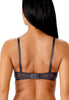 Back view of a women model wearing Gossard charcoal microfibre Sheer Bra