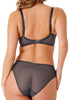 General view of a women model wearing Gossard charcoal microfibre Sheer Bra
