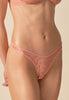Front view of a women model wearing Gossard cafe crème  Thong