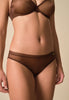Front view of a women model wearing Gossard rich brown  Brief