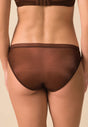 Back view of a women model wearing Gossard rich brown  Brief