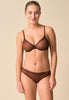 Full-body view of a women model wearing Gossard rich brown  Brief