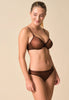 General view of a women model wearing Gossard rich brown  Brief
