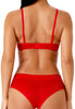 General view of a women model wearing Gossard salsa red  Short