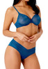 General view of a women model wearing Gossard teal  Short