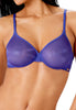 Front view of a women model wearing Gossard spectrum blue microfibre Sheer Bra