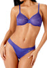 Full-body view of a women model wearing Gossard spectrum blue microfibre Sheer Bra
