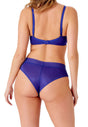 General view of a women model wearing Gossard spectrum blue microfibre Sheer Bra