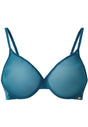Front cutout view of Gossard teal microfibre Sheer Bra