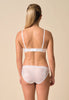 General view of a women model wearing Gossard white  Sheer Bra