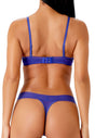 General view of a women model wearing Gossard spectrum blue  Thong