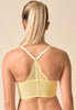 Back view of a women model wearing Gossard lemon microfibre Deep V Bralet