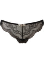 Front cutout view of Gossard black/ivory rose microfibre Thong