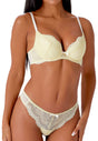 Full-body view of a women model wearing Gossard lemon microfibre Thong