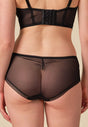 Back view of a women model wearing Gossard black  Short