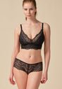 Full-body view of a women model wearing Gossard black  Short