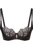 Front cutout view of Gossard black  Uplifting Balconette Bra
