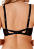 Back view of a women model wearing Gossard black  Uplifting Balconette Bra