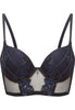 Front cutout view of Gossard black  Padded Longline Bra