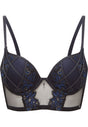 Front cutout view of Gossard black  Padded Longline Bra