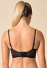 Back view of a women model wearing Gossard black  Padded Longline Bra