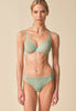 Full-body view of a women model wearing Gossard brook green microfibre Brief