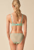 General view of a women model wearing Gossard brook green microfibre Brief