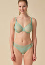 General view of a women model wearing Gossard brook green microfibre Brief