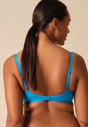 Back view of a women model wearing Gossard atomic blue microfibre Sheer Bra