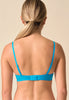 General view of a women model wearing Gossard atomic blue microfibre Sheer Bra
