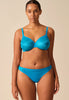 Full-body view of a women model wearing Gossard atomic blue microfibre Sheer Bra