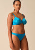 General view of a women model wearing Gossard atomic blue microfibre Sheer Bra