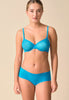 General view of a women model wearing Gossard atomic blue microfibre Sheer Bra