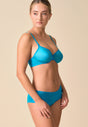 General view of a women model wearing Gossard atomic blue microfibre Sheer Bra