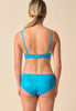 General view of a women model wearing Gossard atomic blue microfibre Sheer Bra