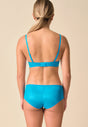 General view of a women model wearing Gossard atomic blue microfibre Sheer Bra