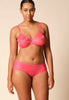 General view of a women model wearing Gossard paradise pink microfibre Sheer Bra