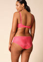 General view of a women model wearing Gossard paradise pink microfibre Sheer Bra