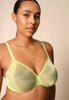 General view of a women model wearing Gossard sunny lime microfibre Sheer Bra