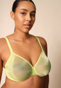 General view of a women model wearing Gossard sunny lime microfibre Sheer Bra