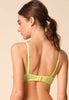 Back view of a women model wearing Gossard sunny lime microfibre Sheer Bra
