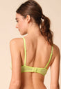 Back view of a women model wearing Gossard sunny lime microfibre Sheer Bra