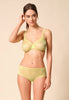 Full-body view of a women model wearing Gossard sunny lime microfibre Sheer Bra