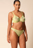 General view of a women model wearing Gossard sunny lime microfibre Sheer Bra