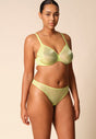 General view of a women model wearing Gossard sunny lime microfibre Sheer Bra