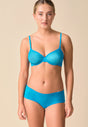 General view of a women model wearing Gossard atomic blue microfibre Short