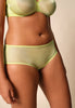 Front view of a women model wearing Gossard sunny lime microfibre Short